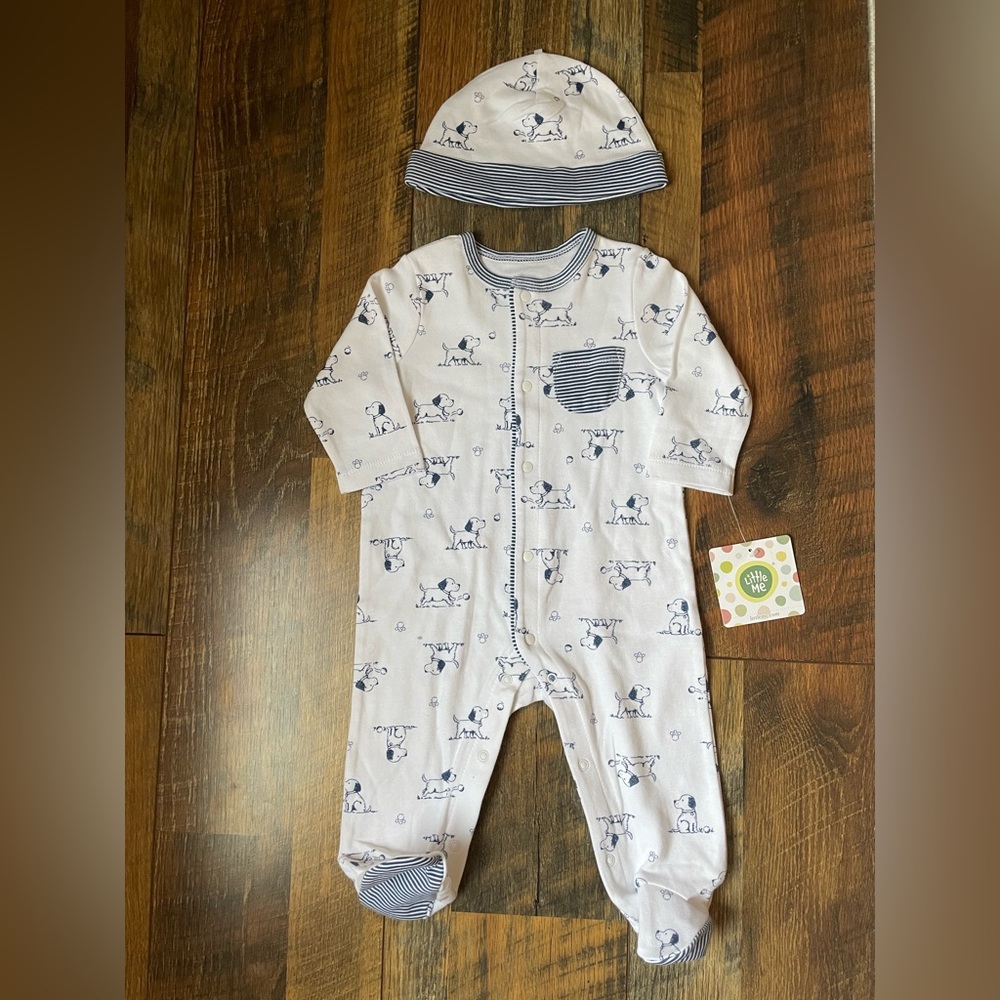 NWT Little Me Baby Boy Footed One Piece 9M